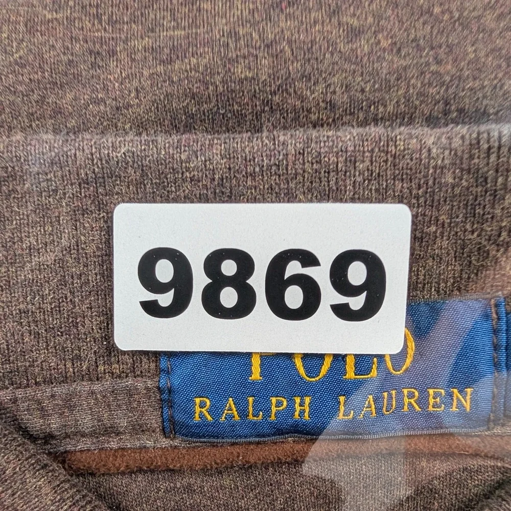 Polo Ralph Lauren Polo Shirt Mens 2XB Brown Long Sleeve Cotton Flesh Pony